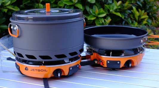 The Jetboil Genesis Basecamp is a compact, portable dual-burner cooking system designed for campers and overlanders. It offers efficient fuel use, quick setup, and robust performance, making it ideal for preparing meals in remote locations.